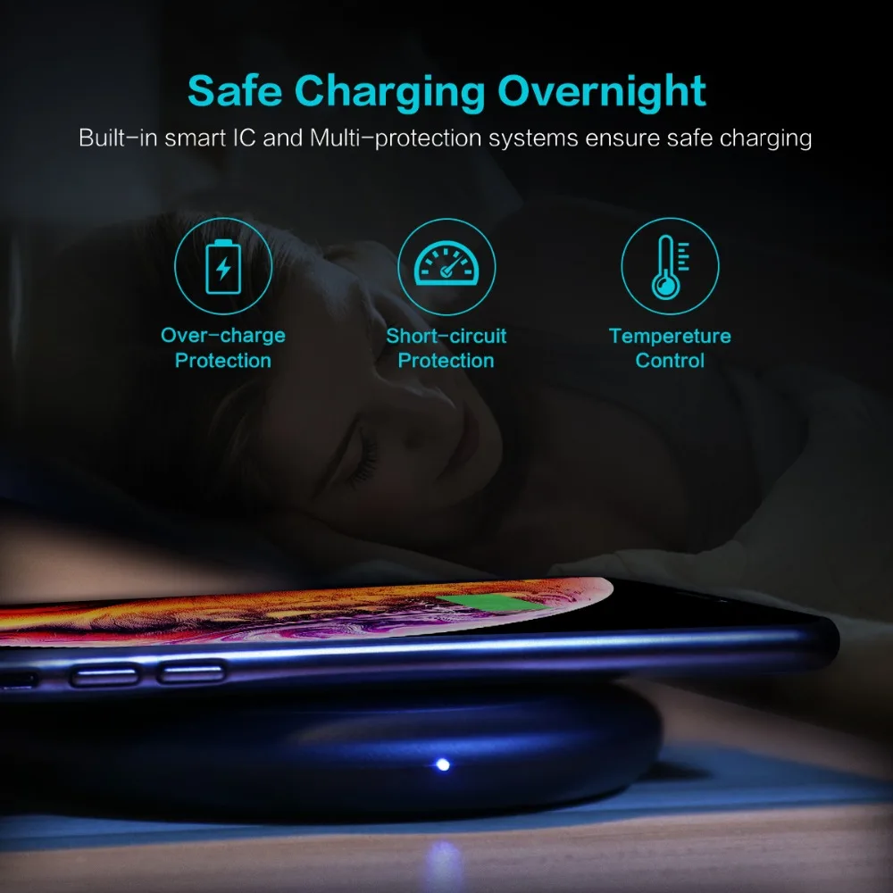 Беспроводное зарядное устройство 2 в 1 Qi для iPhone X XR XS Max 8 Plus Samsung S10 S9 S8 FLOVEME