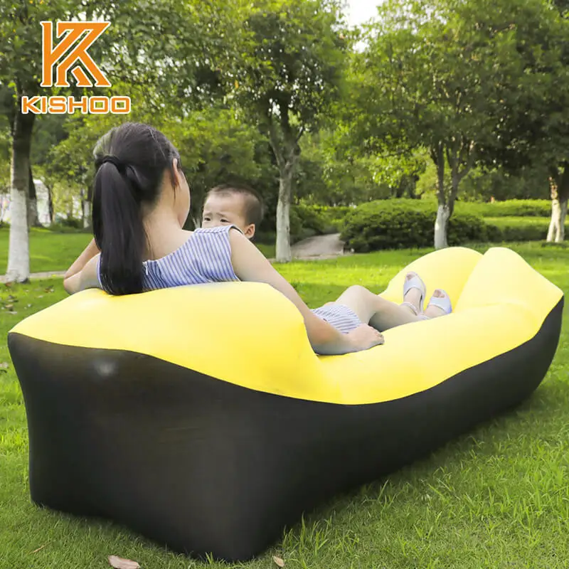 black and yellow Складной садовый стул надувной диван ленивый мешок спальный надувной диван-кровать Lounge laybag копмлект красивой мебели для путешествий или помещений - Цвет: black and yellow