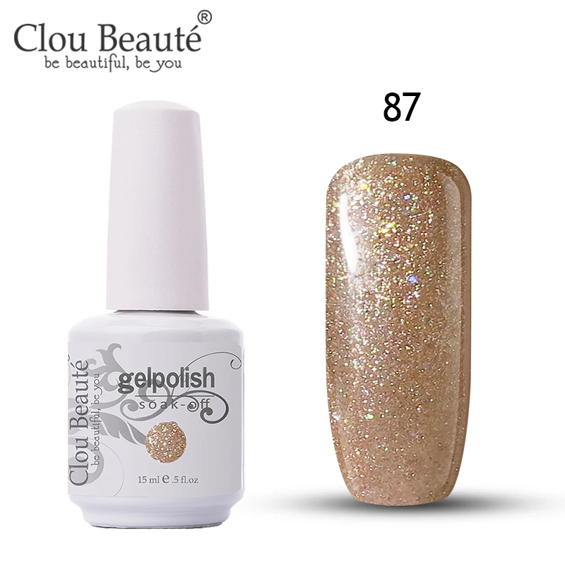 087 Гель-лак для ногтей Clou Beaute, 15 мл, 40 цветов, СВЕТОДИОДНЫЙ УФ-Гель-лак для ногтей, полуперманентный впитывающий гель, лак, эмаль, УФ-Гель-лак - Цвет: 087