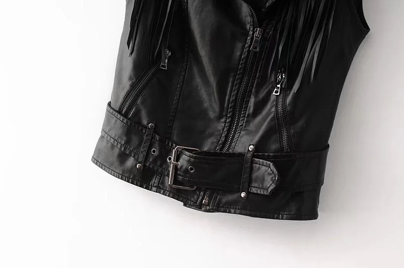 VOGUEIN новые женские из искусственной кожи черный мотоциклетный пиджак с