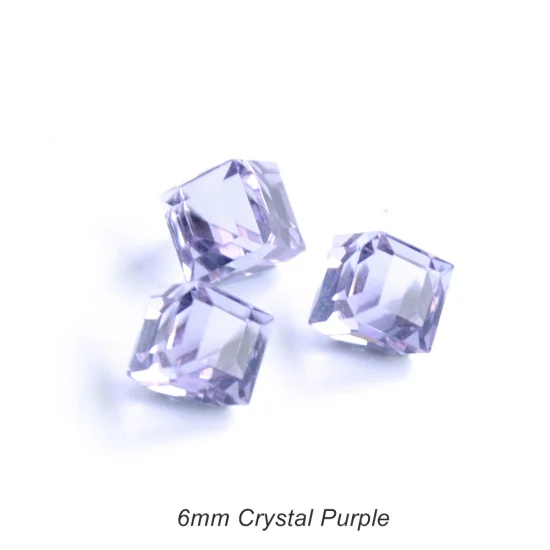 6mm Crystal Purple Полная красота 10 шт. Стразы для дизайна ногтей квадратный 4 мм/6 мм дизайн 3D Подвески хрустальные ювелирные изделия аксессуары DIY каменное украшение CH666 - Цвет: 6mm Crystal Purple