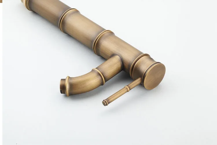 

Biggers bamboo design antique bronze finish copper bathroom basin faucet cold hot water mixer tap Deck mounted single handle