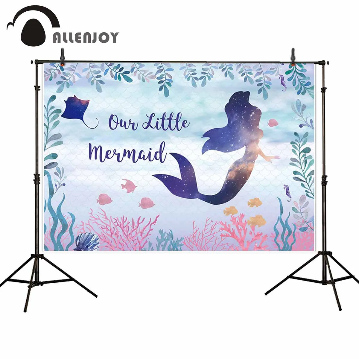 Allenjoy Русалочка фон Фотофон сказочная вода трава рыба Коралл День Рождения