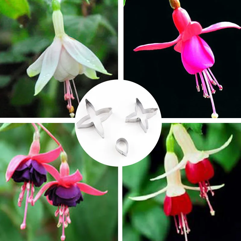 

5.5/4.5/2.2cm 3pcs/lot Stainless Steel Hybrida Flower Petal Calyx Cutting Mold Designer DIY Artificial Flower Clay Cutter Tools