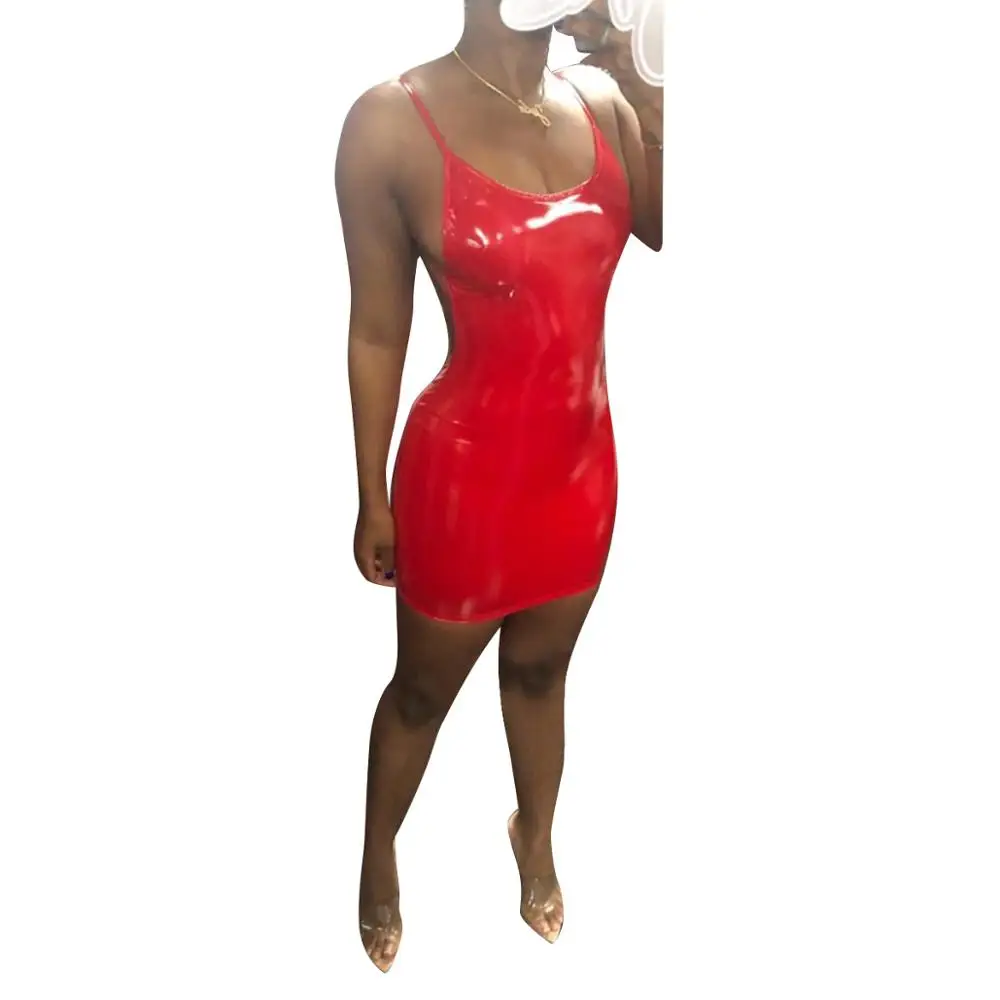 Adogirl Sexy Backless PU Fur Bodycon Mini Dress Women Casual Sleeveless O Neck Summer Skinny Evening Party Dresses Vestido | Женская