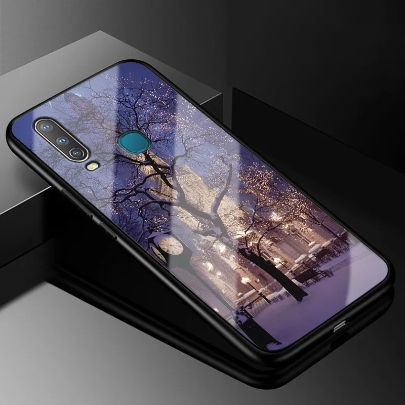 23 ДЛЯ VIVO Y17 чехол PC Пластиковый стеклянный чехол для телефона черный ТПУ бампер чехол для Vivo Y17 Y 17 Y15 Vivo 1902 Y12 Y3 Y 12 чехол - Цвет: 23