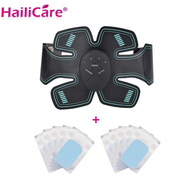 With 10pairs of Pads Электрический стимулятор мышц EMS тренажер брюшной мышцы Фитнес для похудения тренажер для мышц Здоровье Уход за телом Massagge - Цвет: With 10pairs of Pads