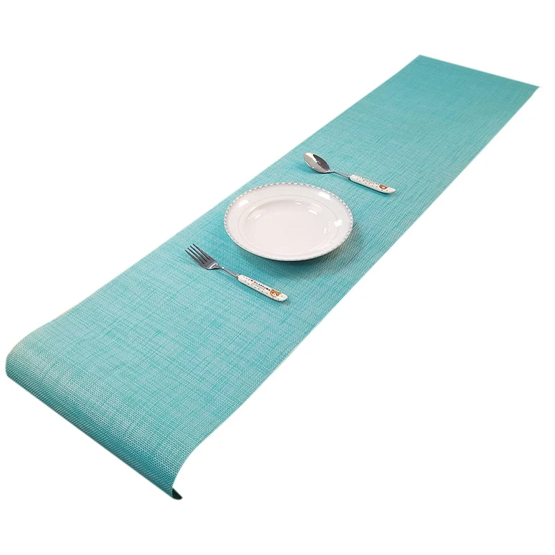 Light blue Европейский настольный дорожка Отель Настольный коврик для ресторана обеденный стол водонепроницаемая ткань Бытовая Мебель Пыленепроницаемая Ткань Домашний текстиль - Цвет: Light blue