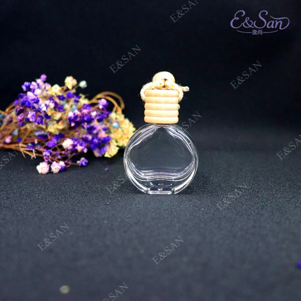 FM227-10ML плоский круглый флакон для духов Стекло автомобиля подвесная бутыль для ароматизатора 100 шт./лот