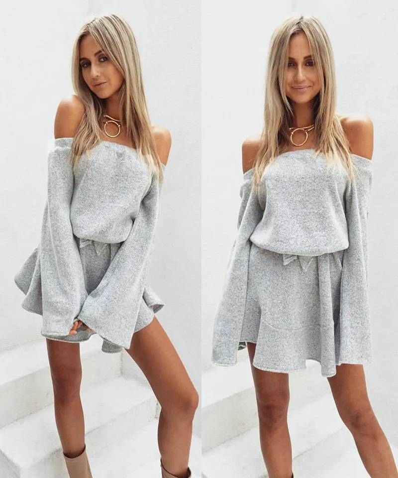 S-XL женское платье без бретелек с вырезом лодочкой вечернее длинным рукавом