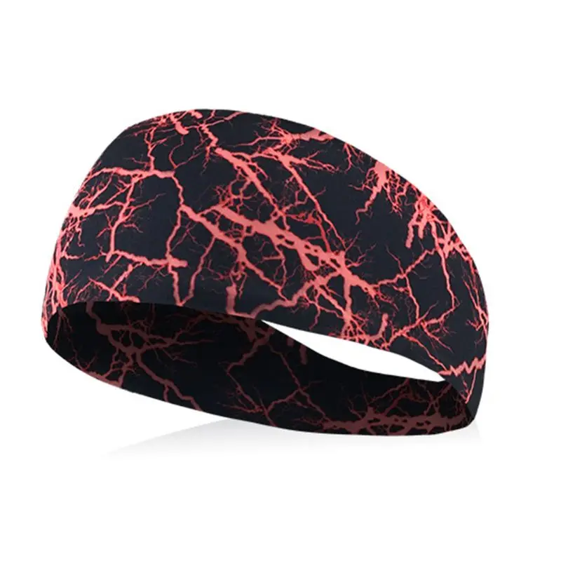 Для мужчин женщин спортивная широкая лента для волос Sweatband Цветной Lightning с