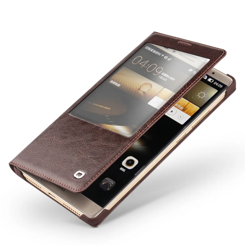 QIALINO 2016 чехол для huawei Ascend mate 8 популярный роскошный из натуральной кожи флип умный