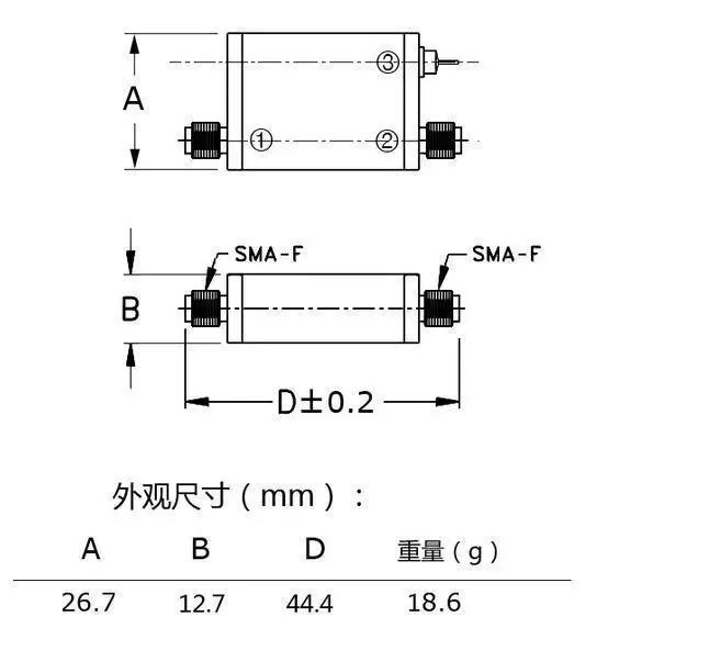 Косой тройник широкополосный 0 01-3 ГГц SMA RF коаксиальный t-тип F/HAM радио SDR LNA