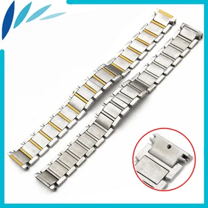 Ремешок для часов из нержавеющей стали, 15 мм 20 мм, для Cartier, Бабочка, застежка, ремешок, ремешок, браслет, серебристый + инструмент