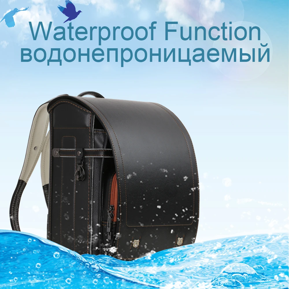 Coulomb Kid Backpack Luxury School Bag Boys Girls Japanese PU Hasp Solid Randoseru Orthopedic Children Backpacks cartable garçon