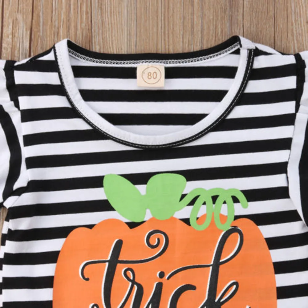 Комплект из 4 предметов на Хэллоуин для малышей хлопковый Модный комбинезон с