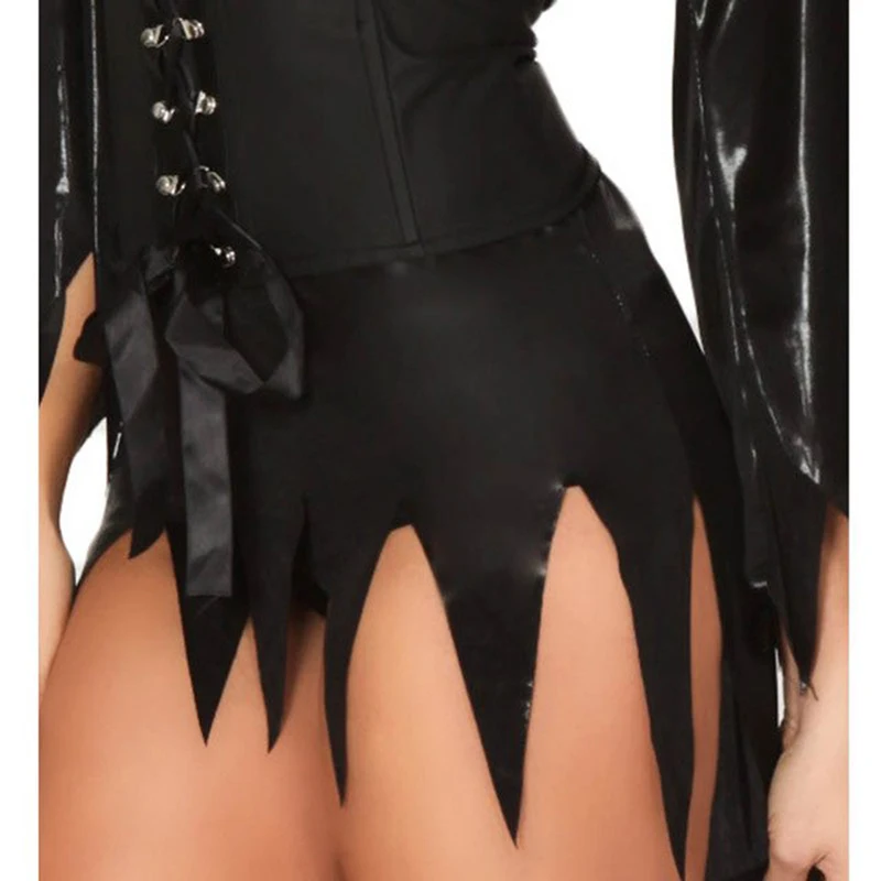 

Women Sexy Witch Costumes Adult Halloween Cosplay Carnival Party Costume Devil Tassel Deluxe Fancy Dress