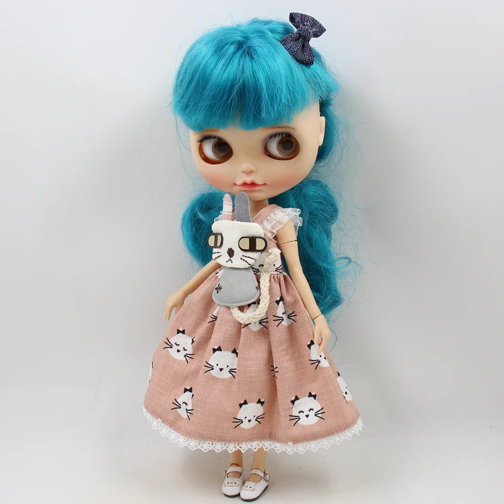 Наряды для куклы Blyth, милое платье с котом, комплект заколок для 1/6 пуллипа, Джерри, licca icy dbs doll