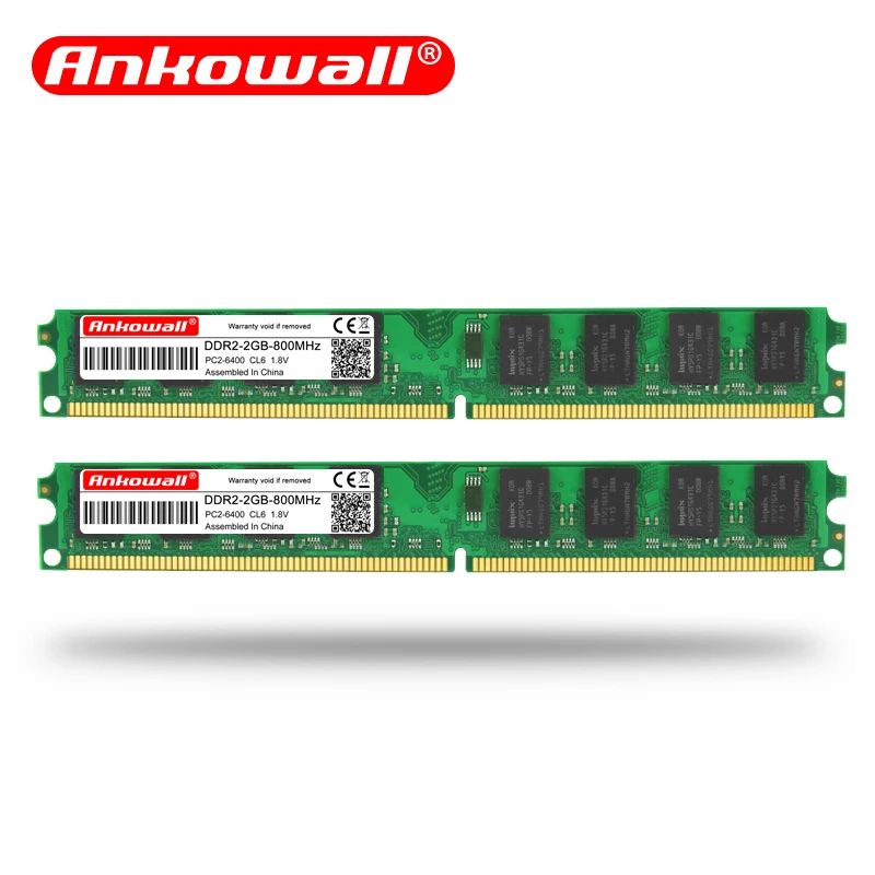 Ankowall ram DDR2 2 ГБ 4 ГБ 800 667 МГц PC2-5300/6400 240Pin 1,8 в Память Dimm настольная DDR 2 Ram пожизненная Гарантия