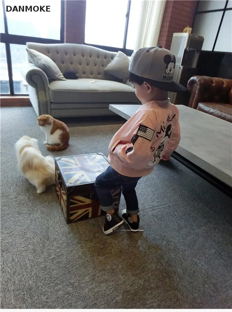 Danmoke/пальто для девочек сезон весна осень детский Тренч мальчиков модные детские