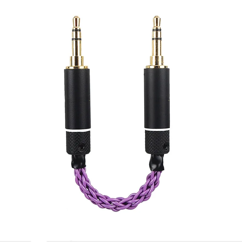 both straight 3.5mm OKCSC HiFi кабель-адаптер 2,5 мм 4,4 мм сбалансированный штекер папа-папа 3,5 мм папа аудио кабель Медь Серебро для наушников mp3-плеер - Цвет: both straight 3.5mm
