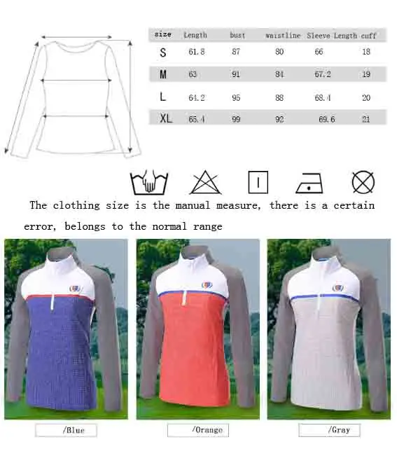 

Womens Golf Brand Clothing Long Sleeve Plaid Shirt Outdoor Sports Turnover T-Shirt Lady Soft Comfortable with Jersey Quick Dry