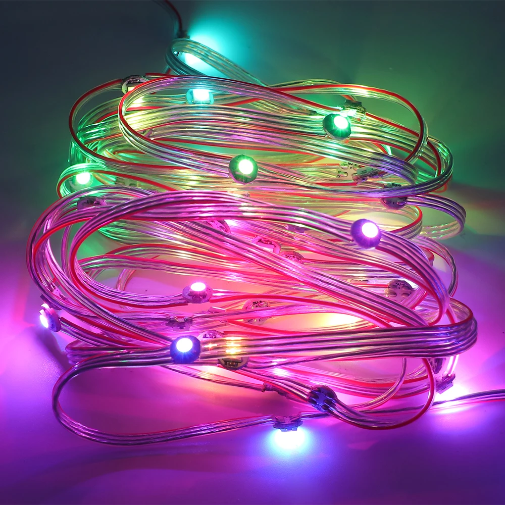 50 светодиодный s/рулон WS2812B SK6812 предварительно припаянный адресуемый RGB светодиодный модуль полосы DC5V 12 см провод для адресного прибора индивидуально