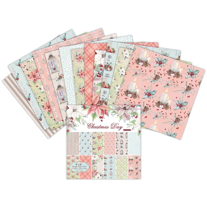 Рождественский день Скрапбукинг бумажный пакет из 24 листов ручной работы