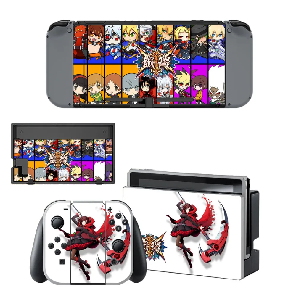 BLAZBLUE CROSS TAG битва Наклейка виниловая кожа для Nintendo переключатель NS консоль +