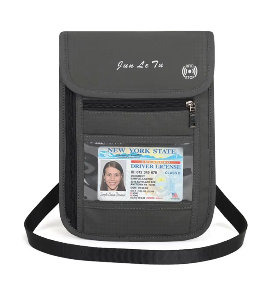 as picture shown Модный новейший Дорожный Чехол RFID блокирующий кошелек на шею водостойкие карты деньги телефон Обложка для паспорта держатель высокое качество - Цвет: as picture shown