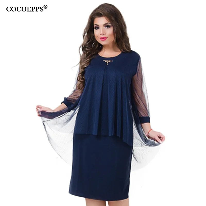 Женское Сетчатое платье большого размера вечерние платья в стиле пэчворк плюс 5XL