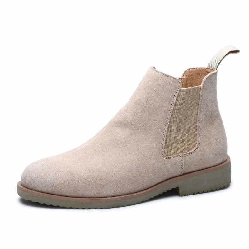 Новое поступление мужские ботинки Челси обувь из натуральной кожи без застежки