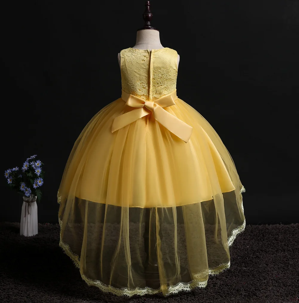 Fashion Toddler Girl Clothing Party Jurk Prinses Bridesmaid Children Pink Dress Costume Tulle Child Kids Yellow Party Dresses