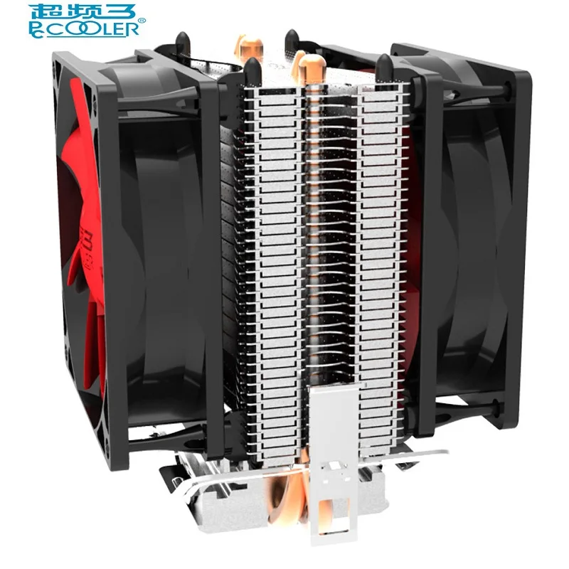 PcCooler, двойной вентилятор, кулер для процессора, вентилятор pure cooper, 2 тепловые трубки, бесшумный охлаждающий вентилятор Для LGA775 1151 1155 1556 FM2+ FM2 FM1 AM3 - Цвет лезвия: 3pin 2 fan