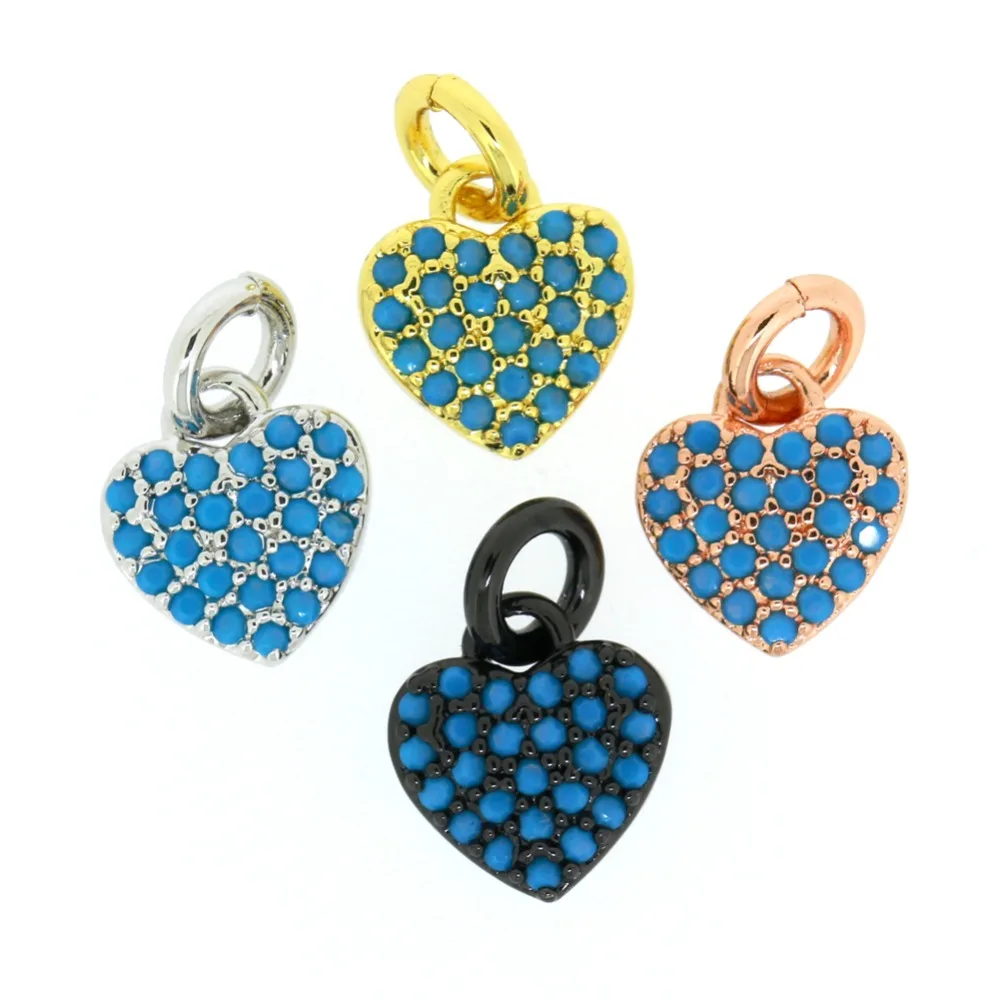 

10PCS Jewelry Accessories Metal Charms Heart Shape Cute Style Silver/Rose Gold /Gold/Black Small Lovely Charms Pendants Findings