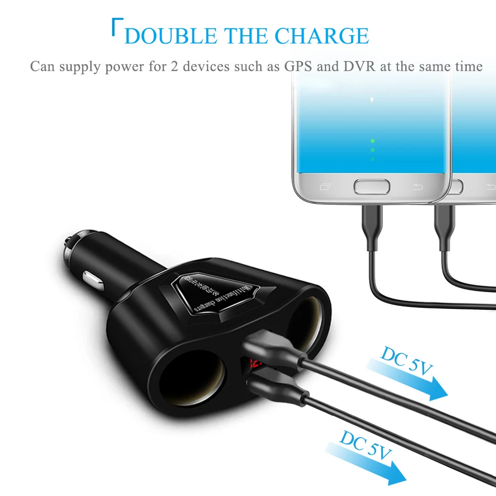 Зарядное устройство Powstro для автомобиля 5 В 3 1 А 2 USB-порта | Мобильные телефоны и