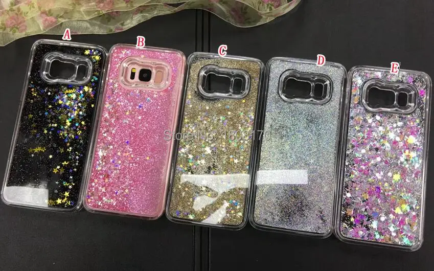 Жесткий чехол для Samsung Galaxy S8 Plus с жидким зыбучим песком и звездой блестящий