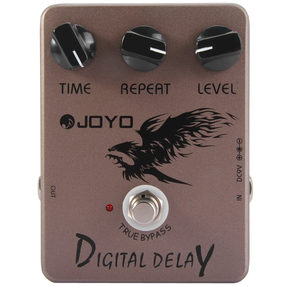 JOYO JF 08 педаль электрогитарного эффекта True Bypass Дизайн Цифровая задержка