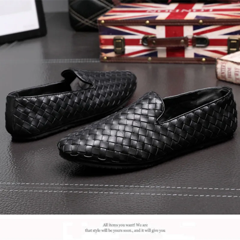 2019 Breathable comfort Casual shoes Hand knitting New pattern Genuine leather Doug Men | Обувь