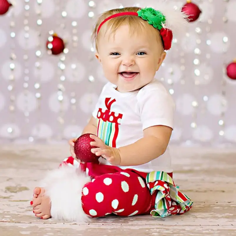 2017 Hot Sale Christmas Newborn Baby Boy Girl Clothes Romper Bodysuit Leg Warmer Outfits Y1014 BFOF | Детская одежда и обувь