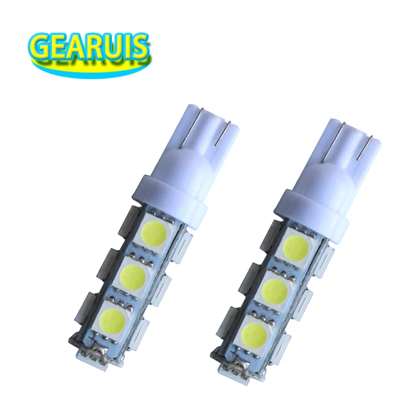Atacado 100 шт./лот W5W T10 13SMD 5050 LED 13 SMD 13LED 194 168 192 super brilhante Auto carro levou cunha lighting DC12V