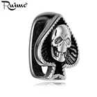 Бусины-разделители из нержавеющей стали 316l с пиками и черепом, 6 х12 мм