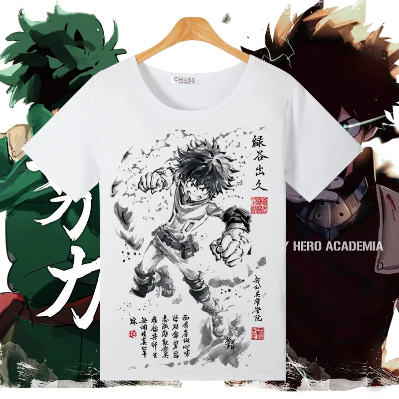 Футболка для косплея моя геройская Академия Izuku Midoriya Bakugou Katsuki летняя футболка