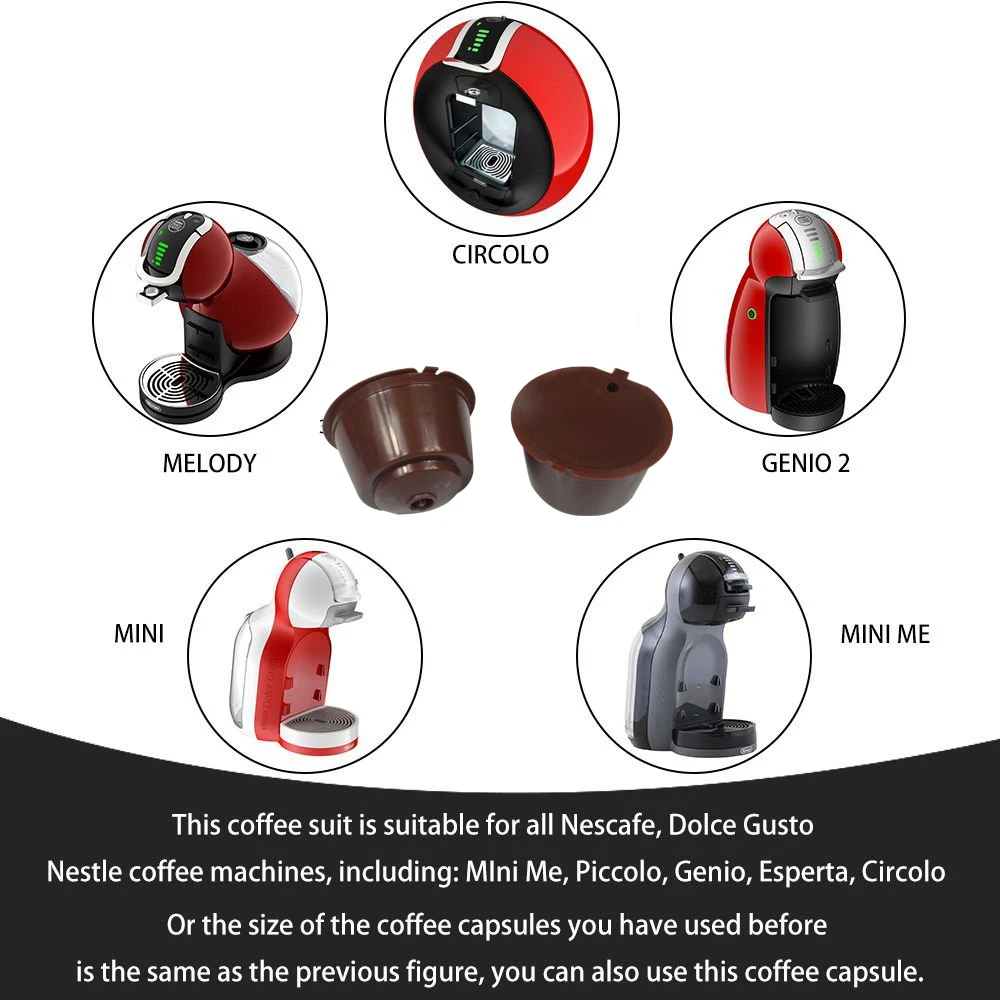 2 шт. многоразовые Пустые пластиковые капсулы для кофе Dolce Gusto 50 раз|coffee capsules|dolce gusto