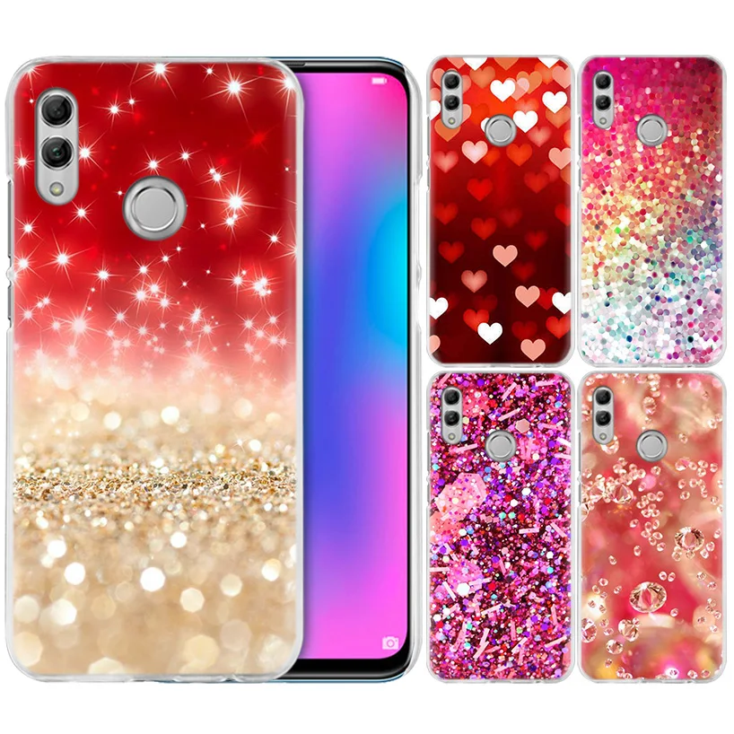 Декоративный блестящий красный чехол для huawei Honor 8X Y9 9 10 Lite Play 8C 8S 8A Pro V20 20i 10i Y6 Y7 Жесткий ПК чехол для телефона