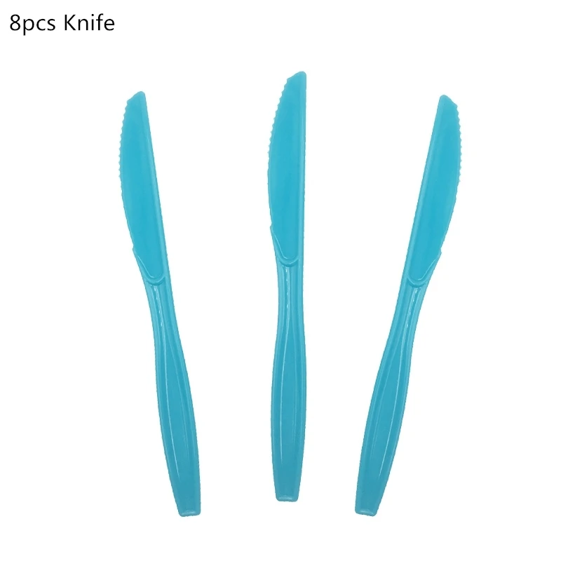 8pcs knife Вечерние одноразовые столовые приборы в виде динозавра, вечерние тарелки в стиле джунглей, Детские вечерние украшения в виде динозавра на день рождения - Цвет: 8pcs knife