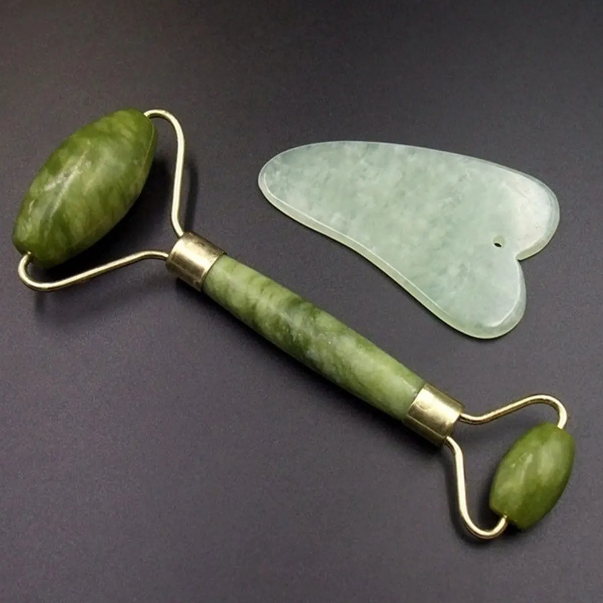 Роликовый массажер для лица Gua Sha комплект из 2 предметов с двойной головкой