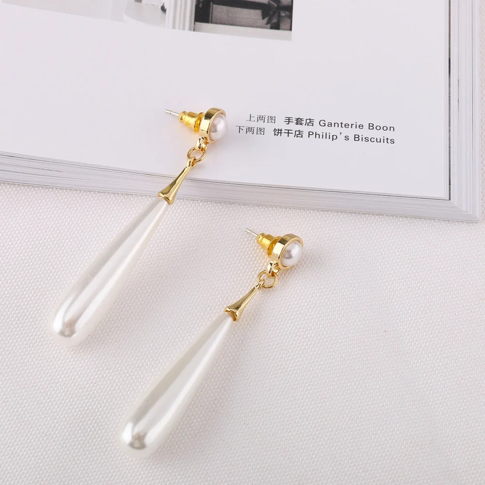 JIOFREE long simulated pearl Waterdrop Clip on Earrings Without Piercing Party Weddng Romantic Nice Gift For Women | Украшения и