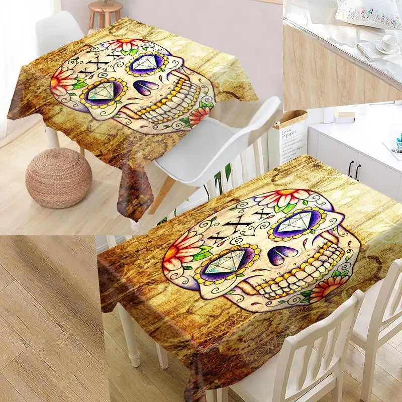 tablecloth Shunqian пользовательские череп скатерть квадратная/прямоугольная Свадебная скатерть покрытие для телевизора чайная скатерть - Цвет: tablecloth
