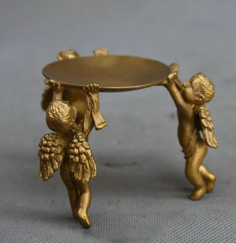 Китайский Бронзовый позолоченный детский подсвечник для мальчика